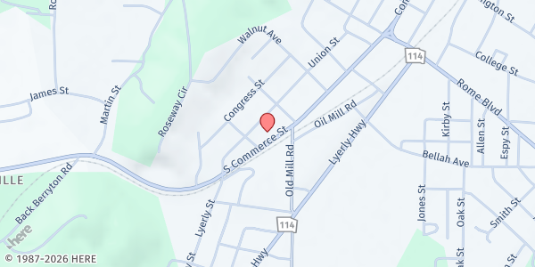 Map showing There's Hope for the Hungry Inc. - Summerville - South Summerville at 614 Commerce St, Summerville, GA