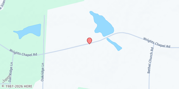 Map showing Wright's Chapel Church at 1882 Wrights Chapel Road, Sumner, GA