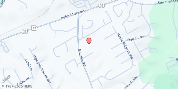 Map showing 12 Wells of Elim Church at 3474 South Scales Road, Suwanee, GA