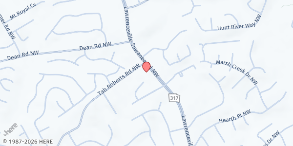 Map showing Casa Vida at 2020 Lawrenceville-Suwanee Rd. #104, Suwanee, GA