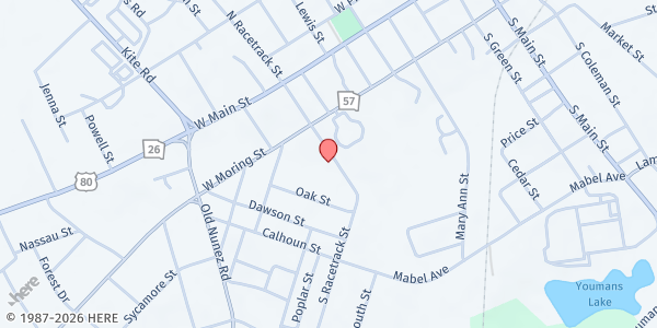 Map showing St. Philip Center of Hope at 220 S. Racetrack St., Swainsboro, GA