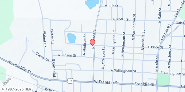 Map showing Family Vision Outreach - Main Location at 601 West Price Street, Sylvester, GA