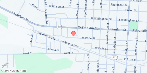 Map showing First African Baptist Church at 606 West Pope Street, Sylvester, GA