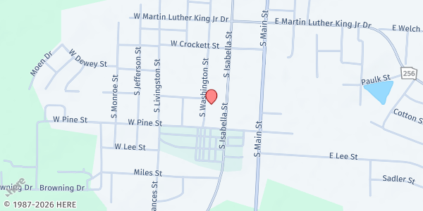 Map showing Jesus Christ Tabernacle of Deliverance at 505 S. Washington St., Sylvester, GA