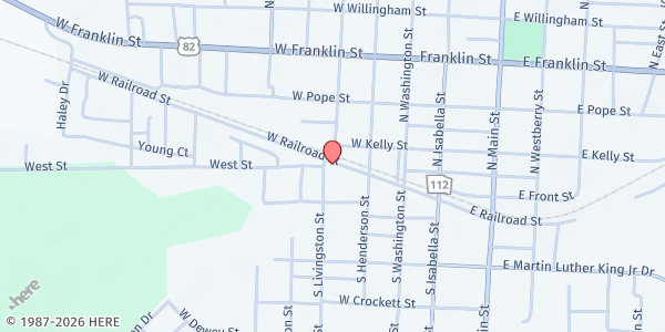 Map showing Jones Chapel AME Church at 317 West Railroad Street, Sylvester, GA