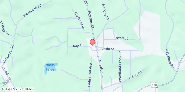 Map showing Community Christian Council at 734 Bowdon St., Tallapoosa, GA