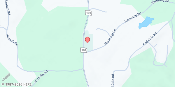 Map showing There's Hope for the Hungry Inc. - Temple - Concord Baptist at 3376 Harmony Road, Temple, GA