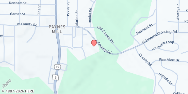 Map showing Northside Baptist Church at 423 E. County Rd., Thomaston, GA