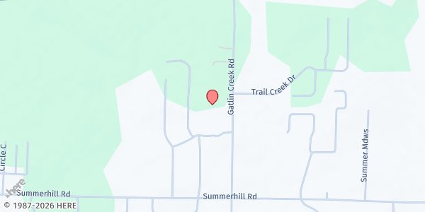 Map showing Gatlin Creek Baptist Church at 2031 Gatlin Creek Rd., Thomasville, GA