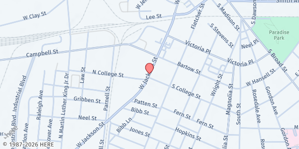 Map showing Piney Grove MBC of Thomasville at 677 U.S. 319, Thomasville, GA