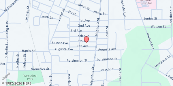 Map showing Renika Diggs Resource for Families at 216 5th Avenue, Thomasville, GA