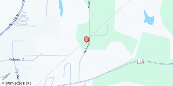 Map showing Restoration Outreach Family Worship Center at 91 Midway Rd., Thomasville, GA