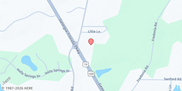 Map showing Victory Fellowship Church at 19150 U.S. 19, Thomasville, GA