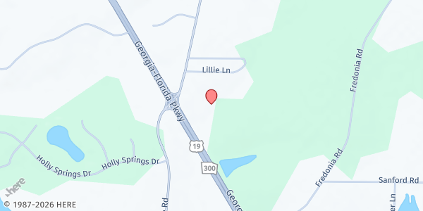 Map showing Victory Fellowship Church Food Pantry at 19150 US-19, Thomasville, GA