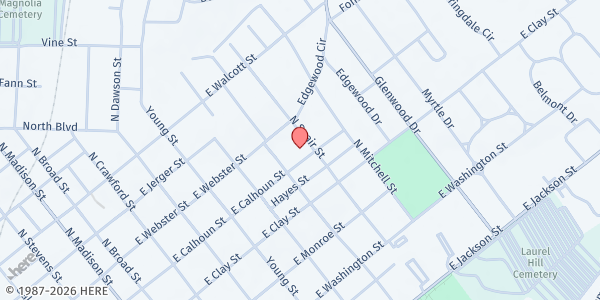 Map showing Willow Head Missionary Baptist Church at 615 East Calhoun Street, Thomasville, GA