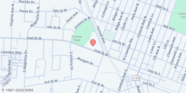 Map showing Leroy Rogers Senior Center at 315 W. 2nd St., Tifton, GA