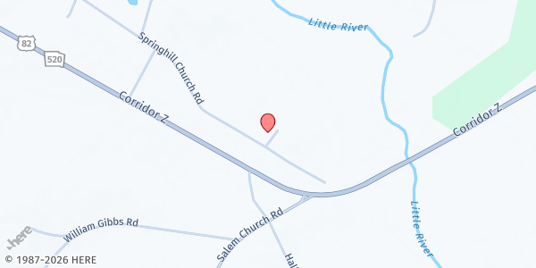 Map showing New Life House of Praise at 211 Springhill Church Road, Tifton, GA