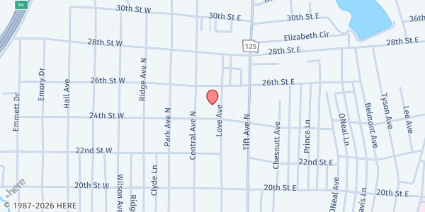 Map showing St Anne's Episcopal Church at 2411 Central Avenue, Tifton, GA