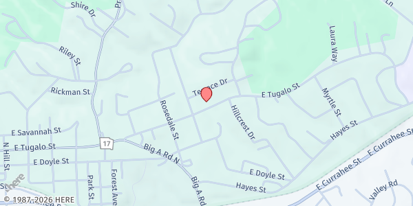 Map showing Neighbors 4 Neighbors at 935 E. Tugalo Street, Toccoa, GA
