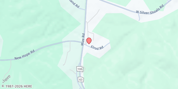 Map showing New Hope Baptist Church Toccoa at 6731 Mize Rd., Toccoa, GA