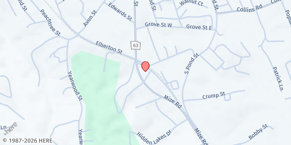 Map showing The Remnant Toccoa at 3 Mize Road, Toccoa, GA