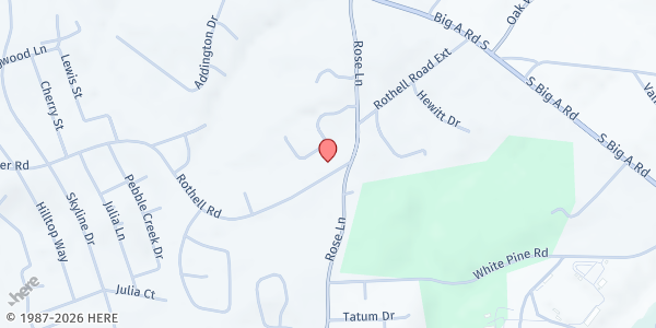 Map showing The Springs of Toccoa at 58 Rothell Road, Toccoa, GA