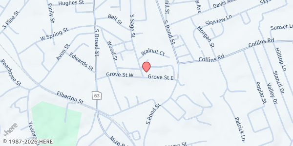 Map showing Voice of Hope SDA Church at 633 South Sage Street, Toccoa, GA