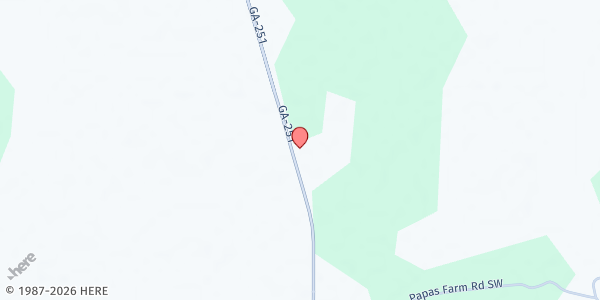 Map showing First Credit Hill Baptist Church at 4693 Georgia 251, Townsend, GA