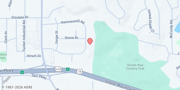 Map showing Francis Bongay Ministry at 4764 Hammermill Road, Tucker, GA