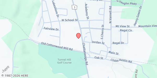 Map showing Soul Station Ministries at 3517 Chattanooga Rd., Tunnel Hill, GA