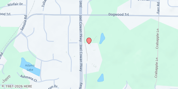 Map showing Real Life Center at 975 GA-74 N, Tyrone, GA