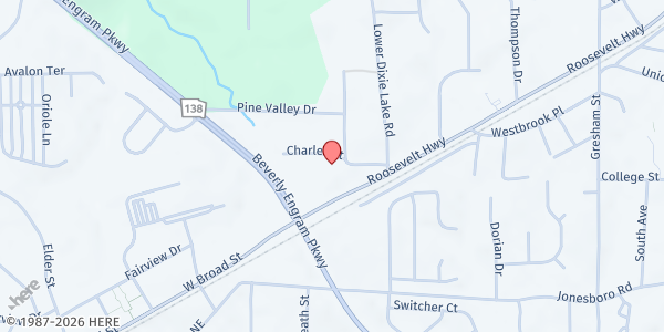 Map showing South Fulton Community Coalition at 5650 Byrd Road, Union City, GA