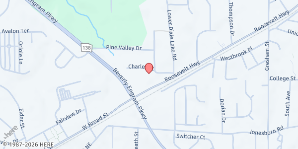 Map showing South Fulton Community Coalition - Union City at 5650 Byrd Road, Union City, GA