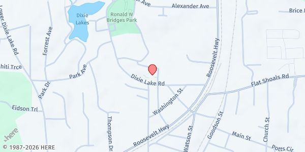 Map showing The Gathering Place Community Center at 6280 Bryant Street, Union City, GA