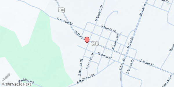 Map showing Bread of Heaven Outreach at 311 W. Main St., Uvalda, GA