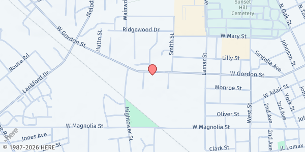 Map showing About My Father's Ministry Outdoor Pantry at 1005 W. Gordon St., Valdosta, GA