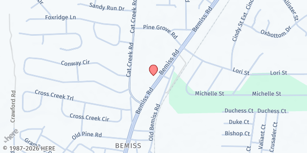 Map showing Bemiss UMC at 4879 Bemiss Road, Valdosta, GA