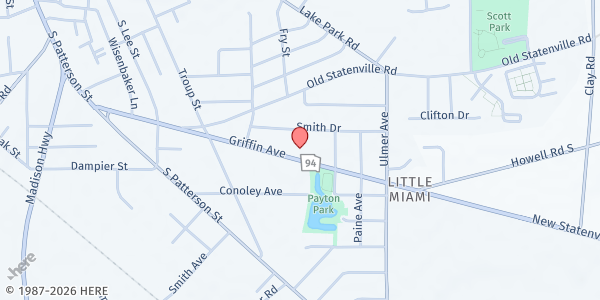 Map showing Christian Love Bible Baptist Church at 526 Griffin Avenue, Valdosta, GA