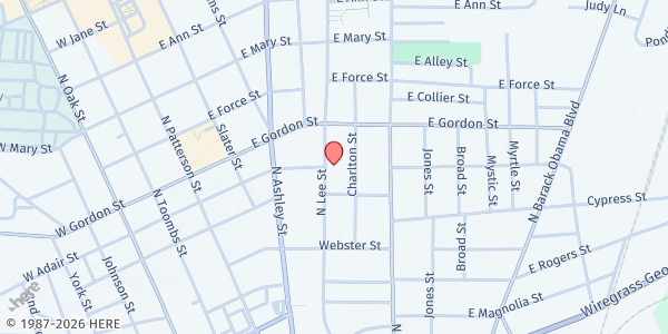 Map showing Community Soup Kitchen at 601 North Lee Street, Valdosta, GA