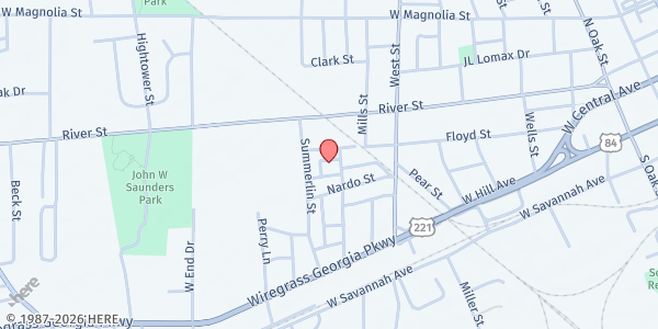 Map showing Greater Pleasant Temple Missionary Baptist Church at 309 Cherry Street, Valdosta, GA