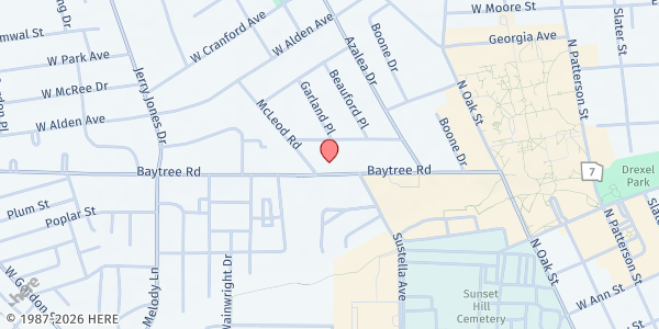 Map showing Messiah Lutheran Church at 500 Baytree Road, Valdosta, GA