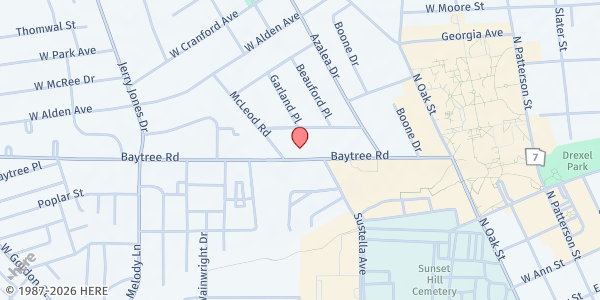 Map showing Messiah Lutheran Church at 500 Baytree Rd., Valdosta, GA