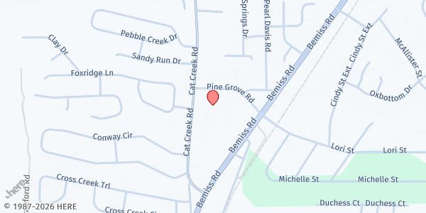 Map showing Pine Grove Community Baptist Church at 4024 Pine Grove Road, Valdosta, GA