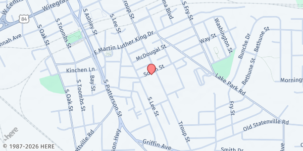 Map showing South Street Community Care House at 311 South Street, Valdosta, GA