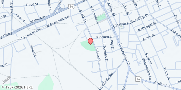 Map showing Southside Recreation Center Outdoor Pantry at 604 S. Oak St., Valdosta, GA