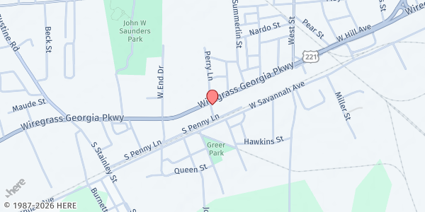 Map showing St Timothy AME Church at 1219 West Hill Avenue, Valdosta, GA