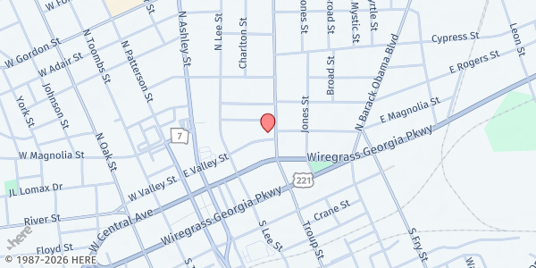 Map showing The Salvation Army - Valdosta at 320 Smithland Place, Valdosta, GA