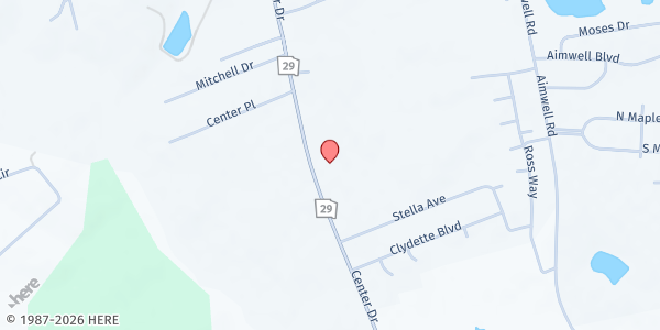 Map showing God's Storehouse at 2200 Center Drive, Vidalia, GA