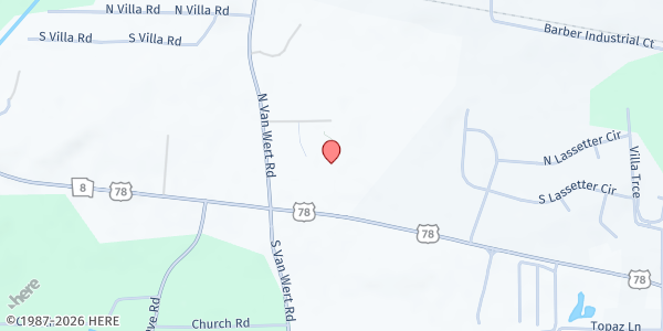 Map showing Villa Rica First Baptist Church at 1483 West Highway 78, Villa Rica, GA