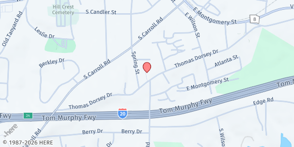 Map showing Villa Rica First Pentecostal Church at 367 Thomas Dorsey Dr., Villa Rica, GA